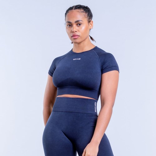 DFYNE Valkyrie Acid Wash Crop Top Charcoal | 192-GVPMQT