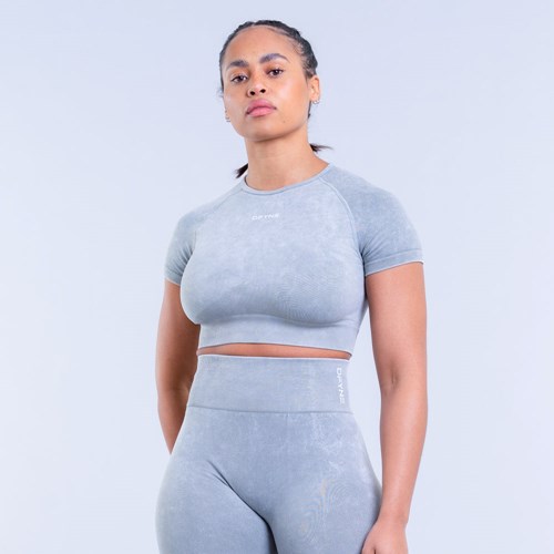 DFYNE Valkyrie Acid Wash Crop Top Grün | 598-TLBISQ