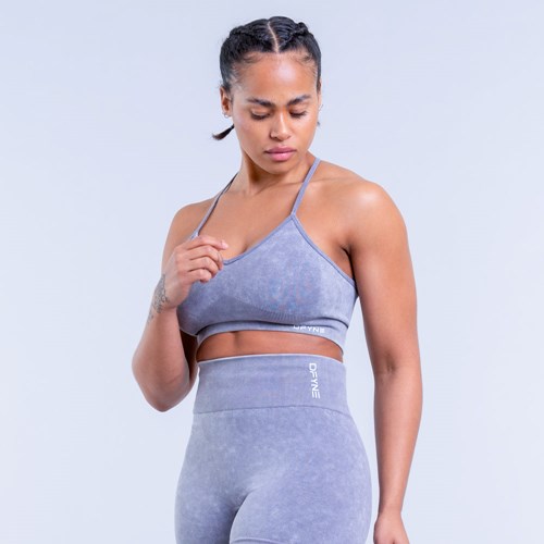 DFYNE Valkyrie Acid Wash Sports Bra Grau | 850-DKQMUO
