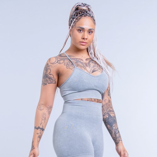 DFYNE Valkyrie Acid Wash Sports Bra Grün | 176-QBFAWO