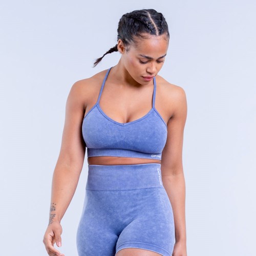 DFYNE Valkyrie Acid Wash Sports Bra Tiefesblau | 385-YIUHWX